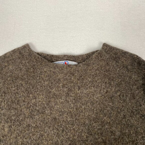 Vintage Made in Scotland John Tulloch Pure Wool Brown Long Knit Sweater - Picture 6 of 9